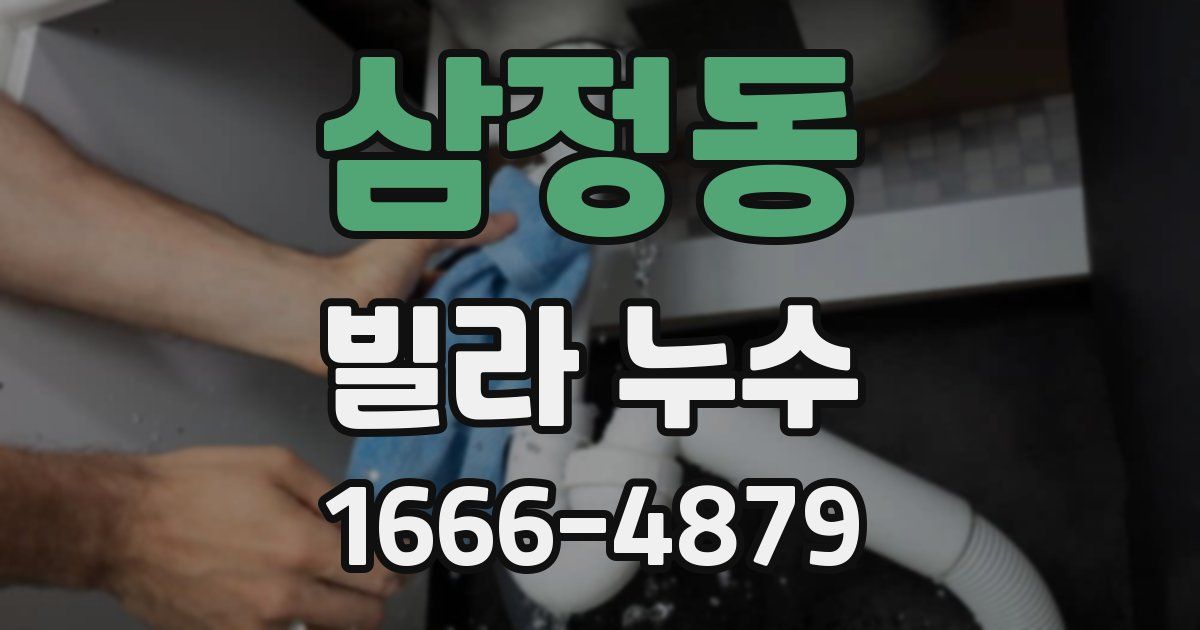 삼정동 빌라 누수
