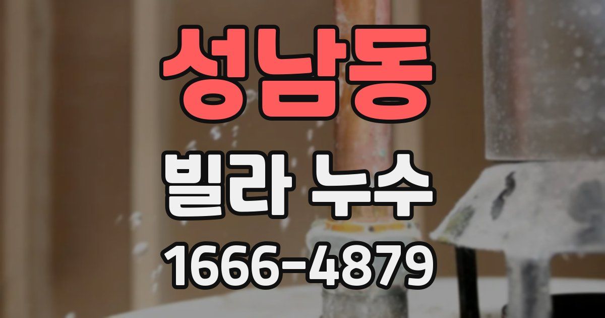 성남동 빌라 누수