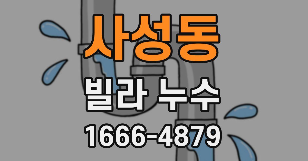사성동 빌라 누수