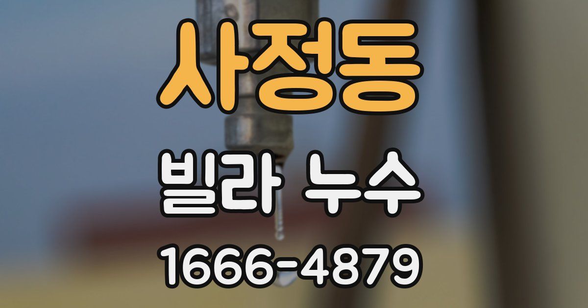 사정동 빌라 누수