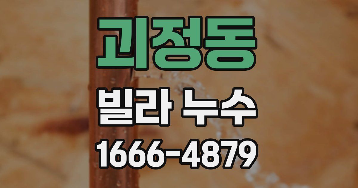 괴정동 빌라 누수