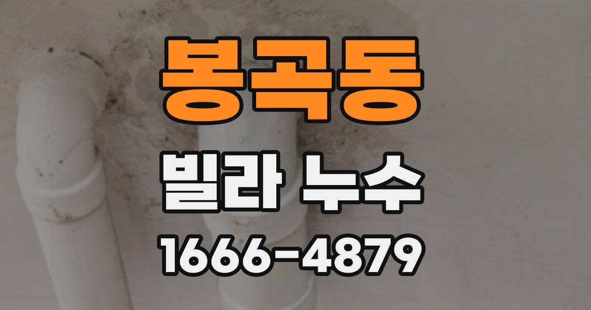 봉곡동 빌라 누수
