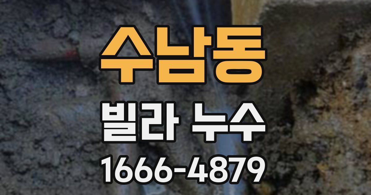 수남동 빌라 누수