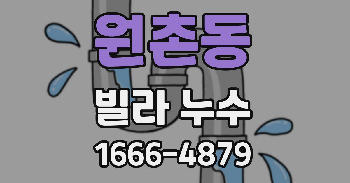 원촌동 빌라 누수