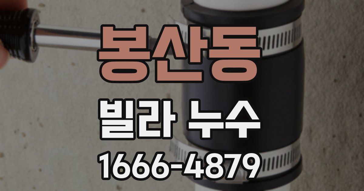 봉산동 빌라 누수