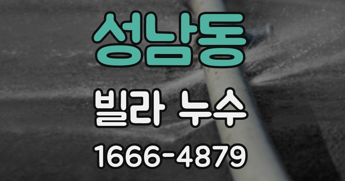 성남동 빌라 누수