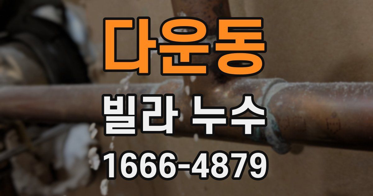 다운동 빌라 누수