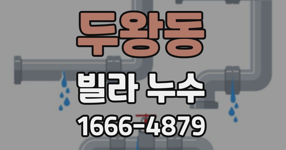 두왕동 빌라 누수