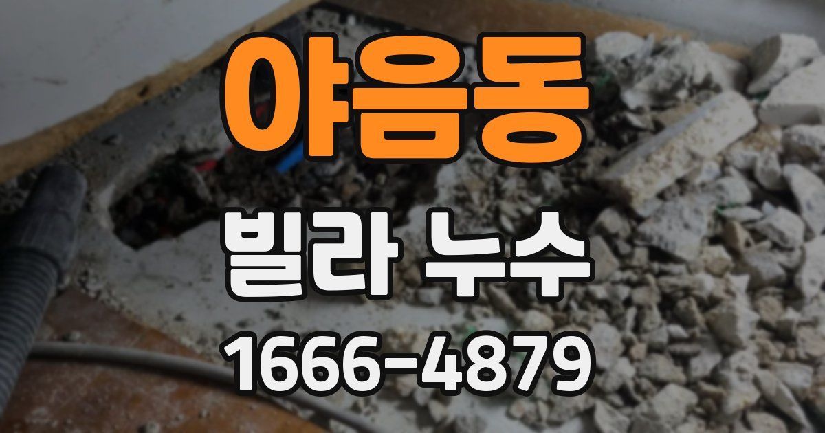 야음동 빌라 누수