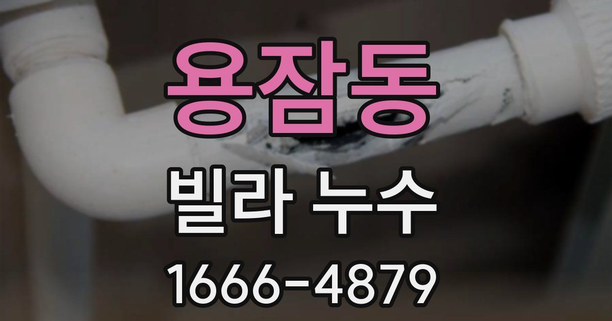 용잠동 빌라 누수