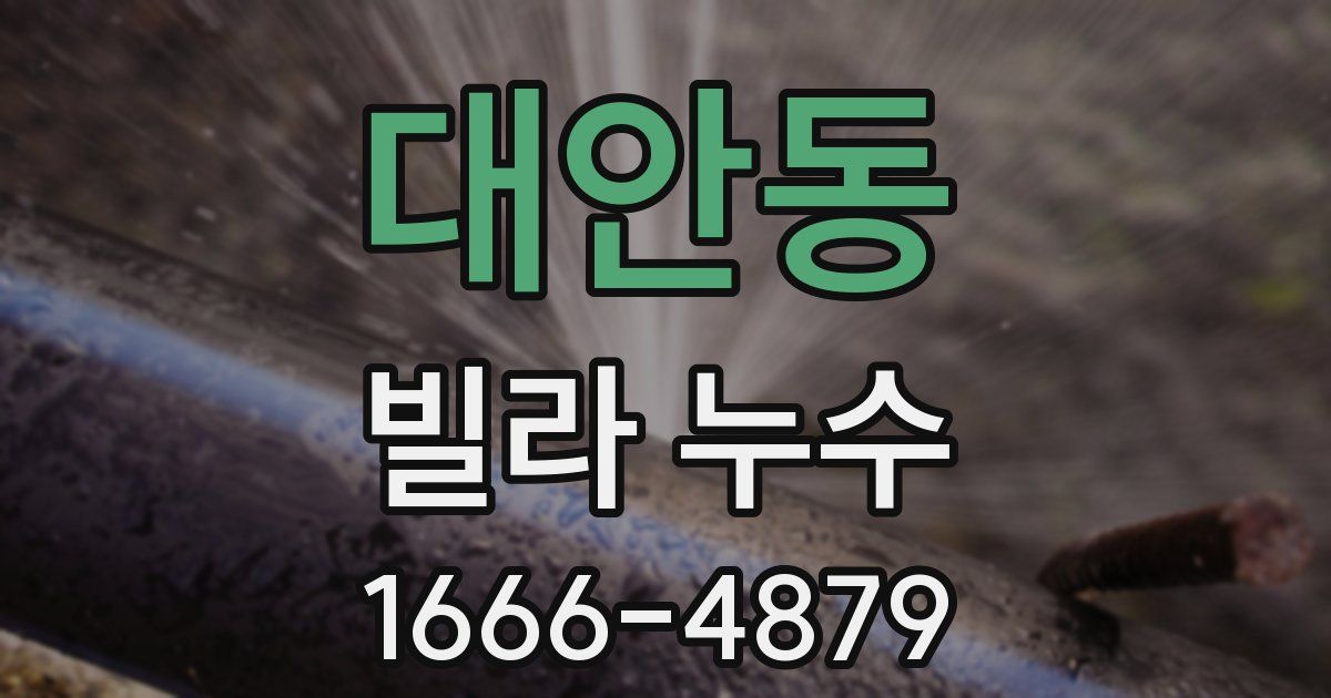 대안동 빌라 누수