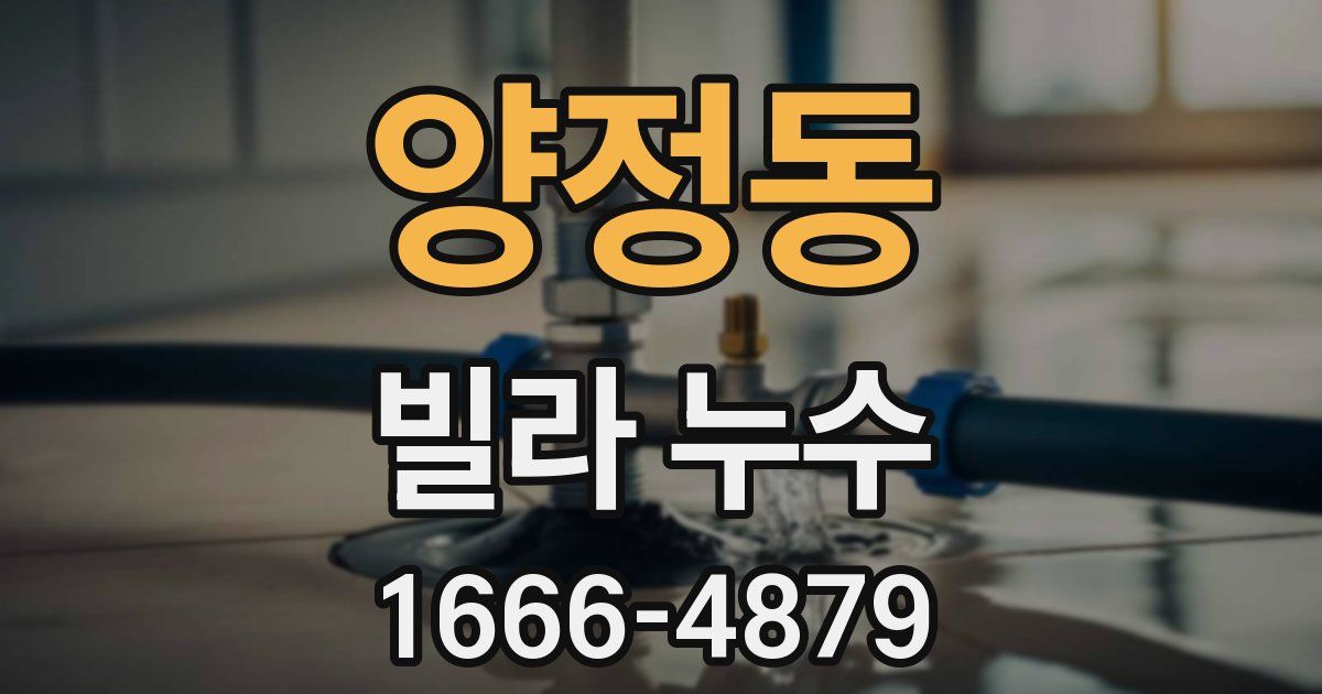 양정동 빌라 누수