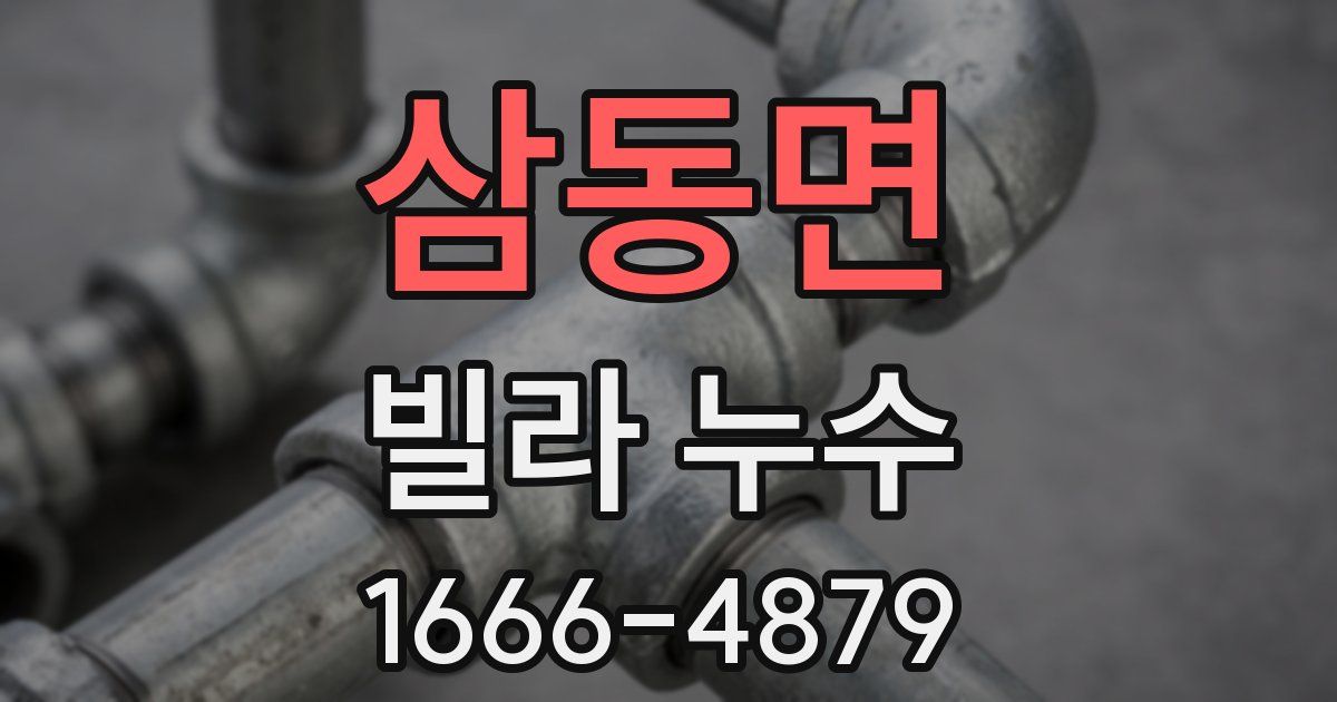 삼동면 빌라 누수