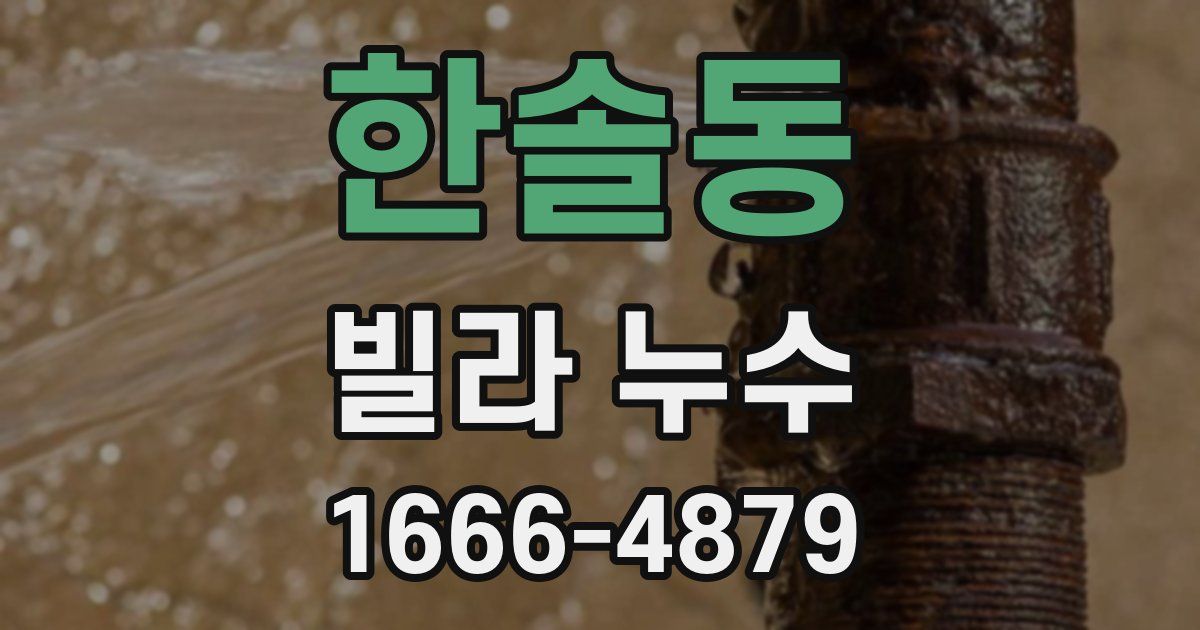 한솔동 빌라 누수