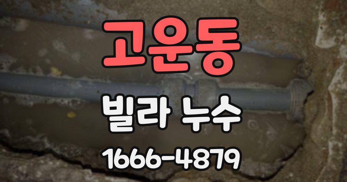 고운동 빌라 누수