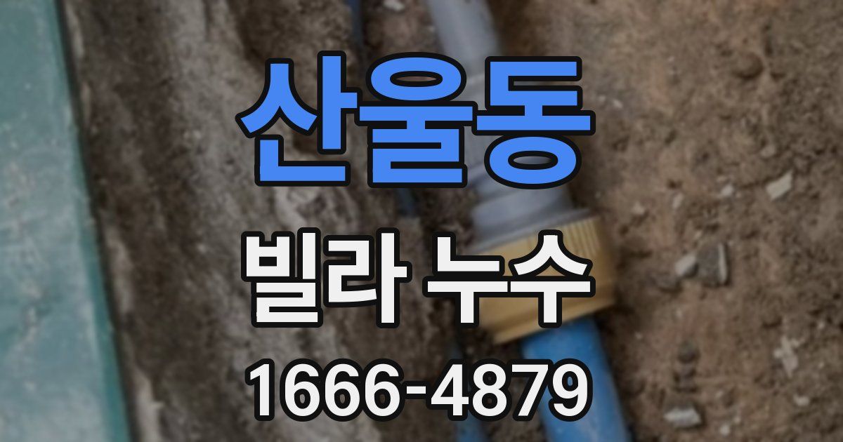 산울동 빌라 누수