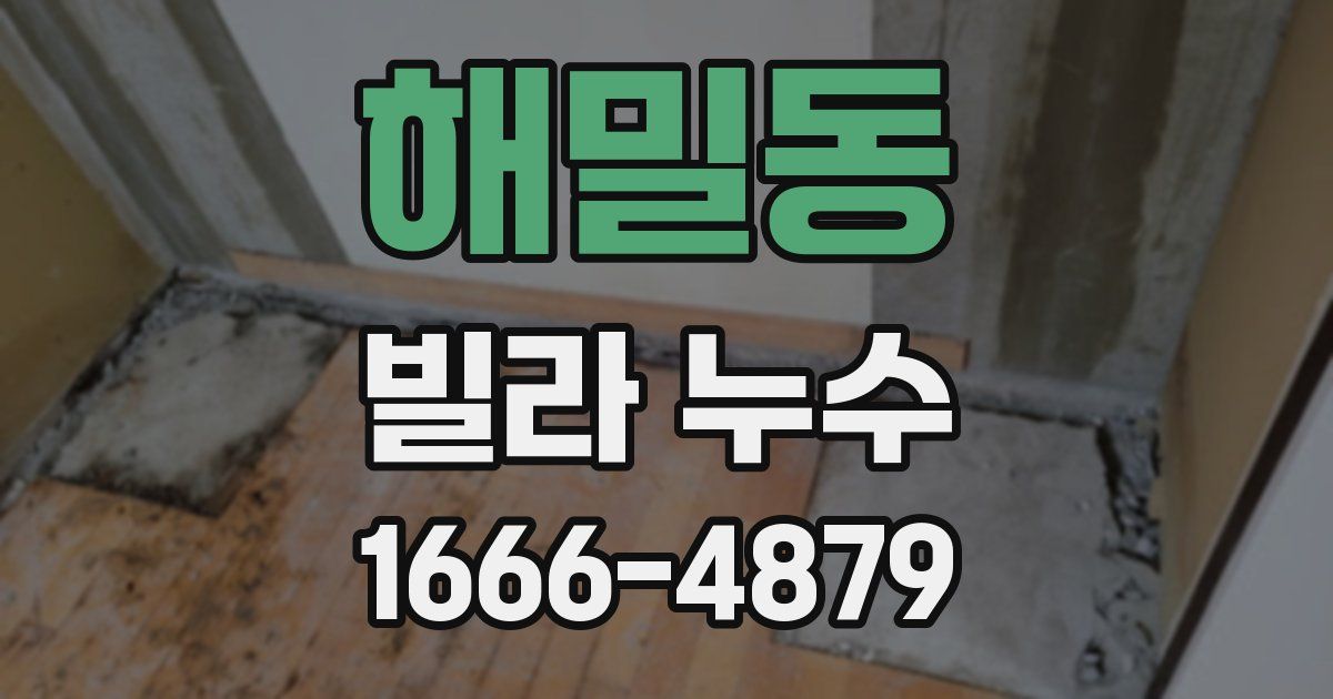 해밀동 빌라 누수
