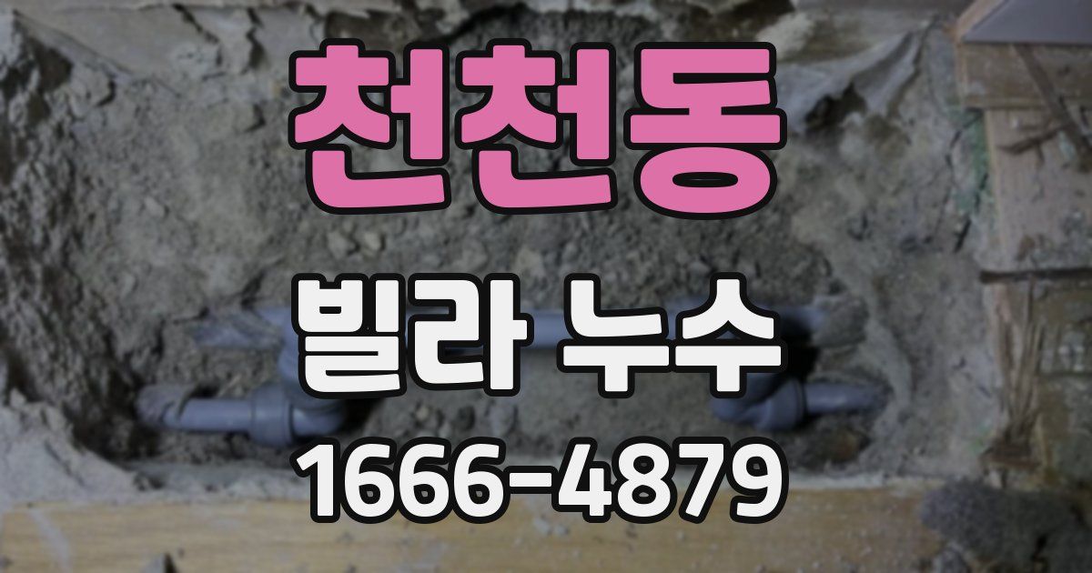 천천동 빌라 누수