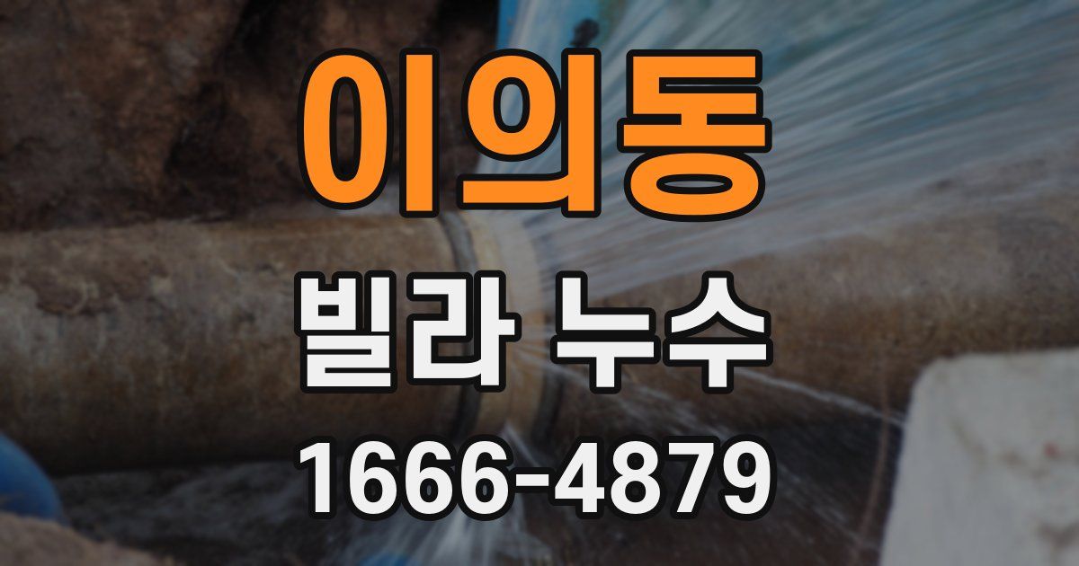 이의동 빌라 누수