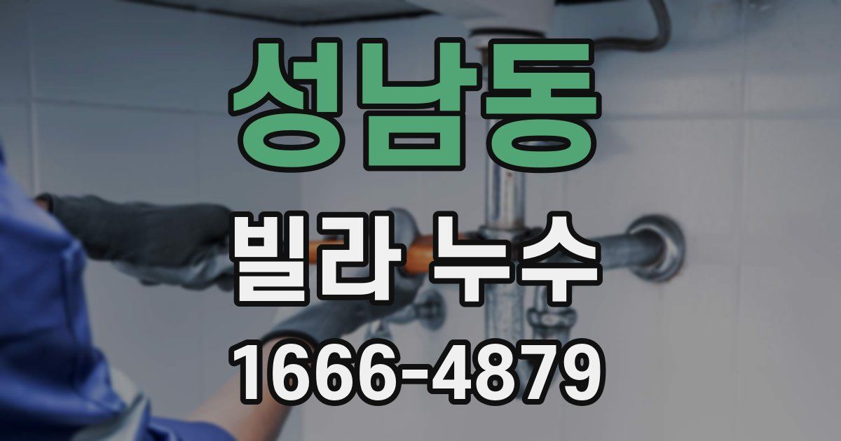성남동 빌라 누수