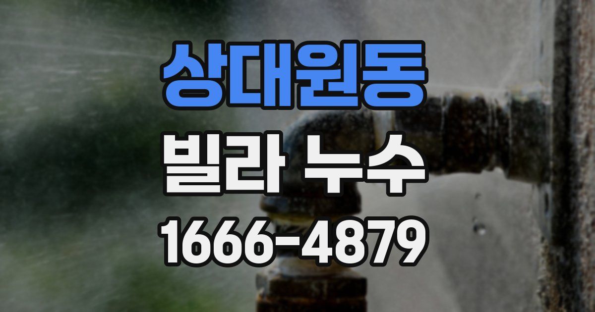 상대원동 빌라 누수