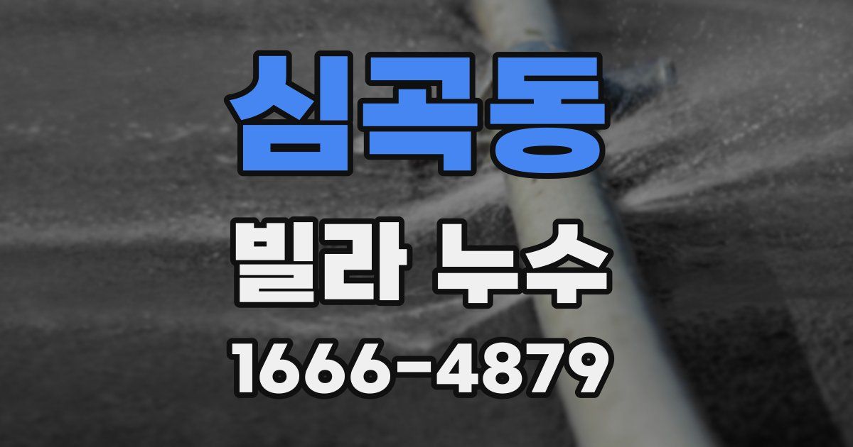 심곡동 빌라 누수