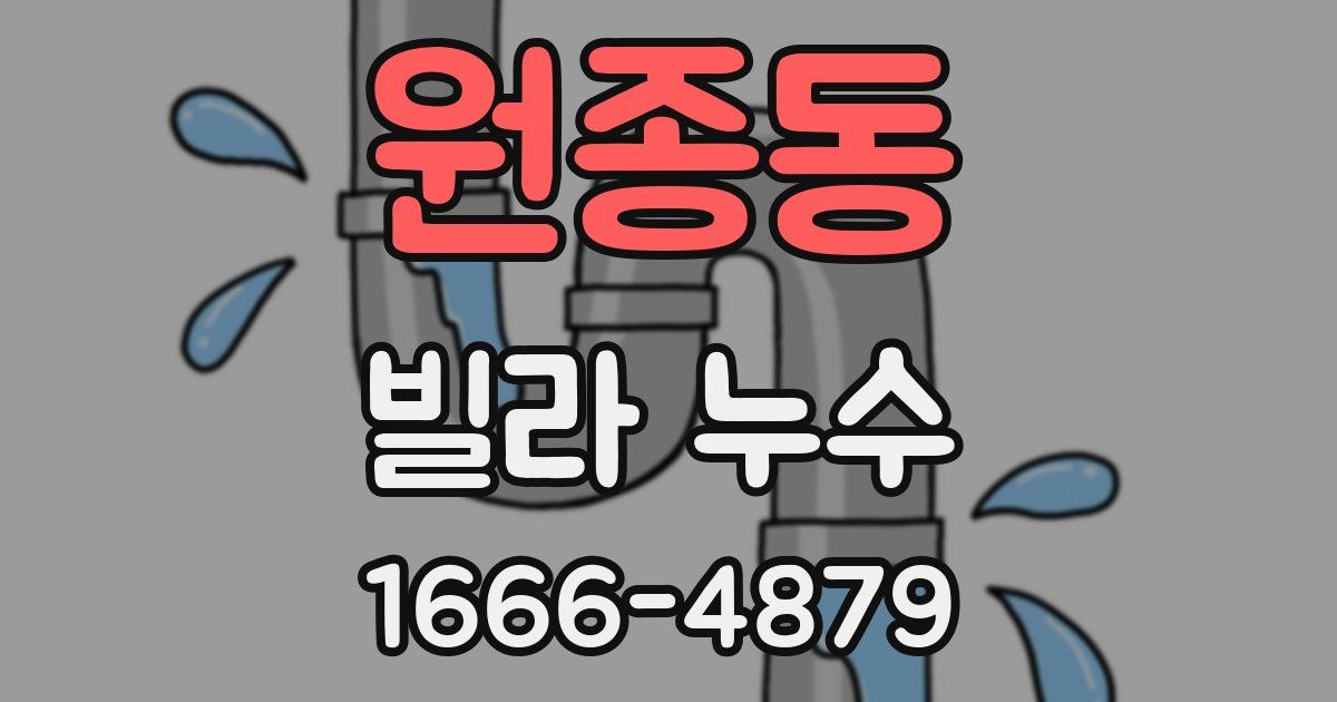 원종동 빌라 누수