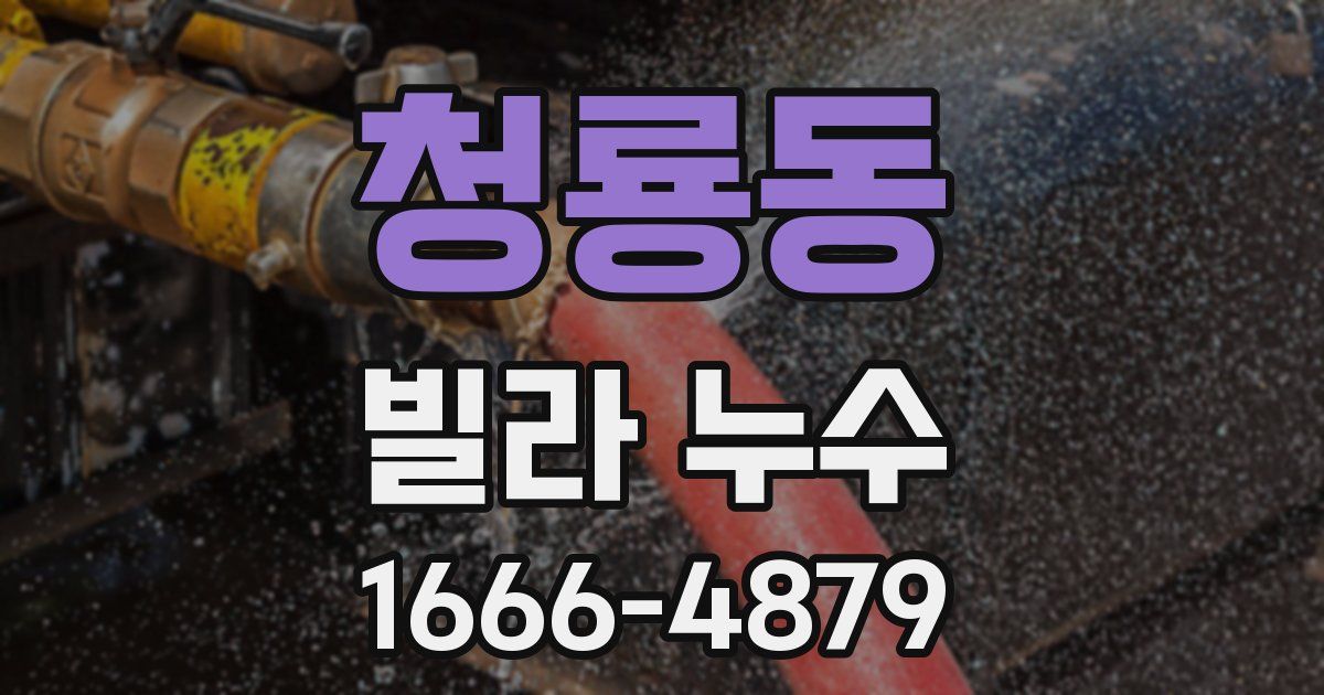 청룡동 빌라 누수