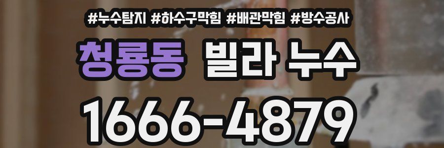 청룡동 빌라 누수