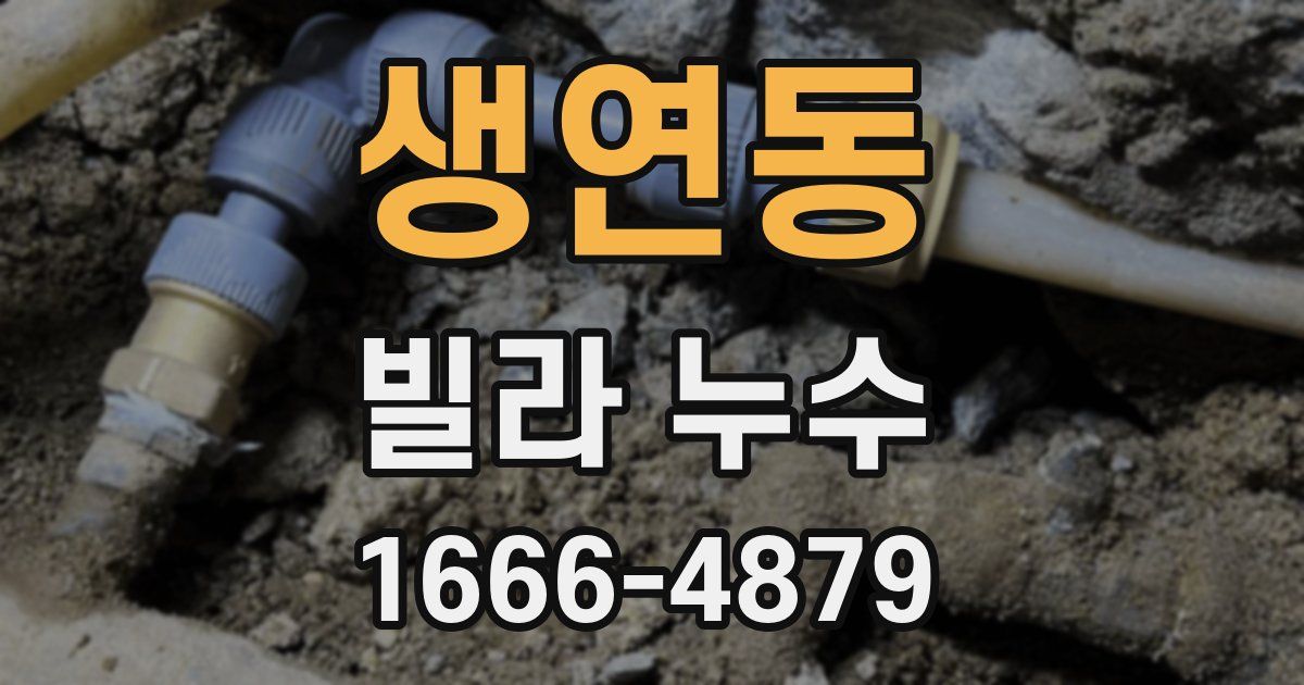생연동 빌라 누수