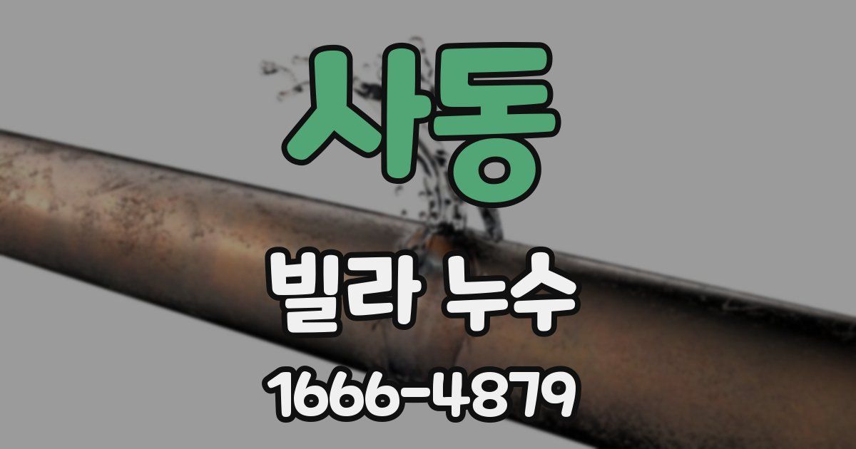 사동 빌라 누수