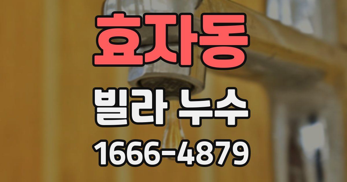 효자동 빌라 누수
