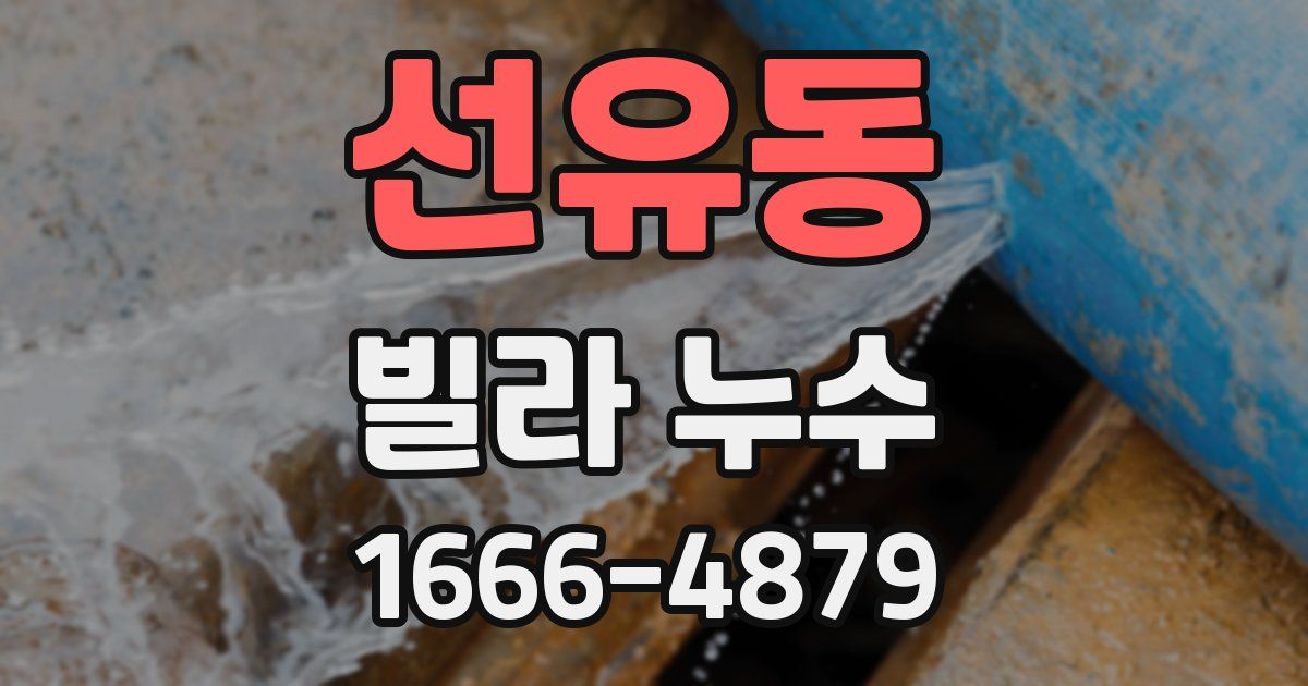 선유동 빌라 누수