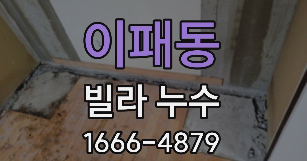 이패동 빌라 누수