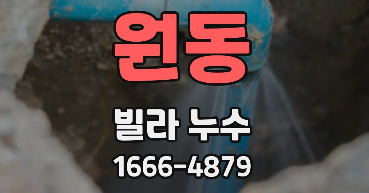 원동 빌라 누수