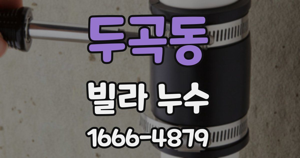 두곡동 빌라 누수