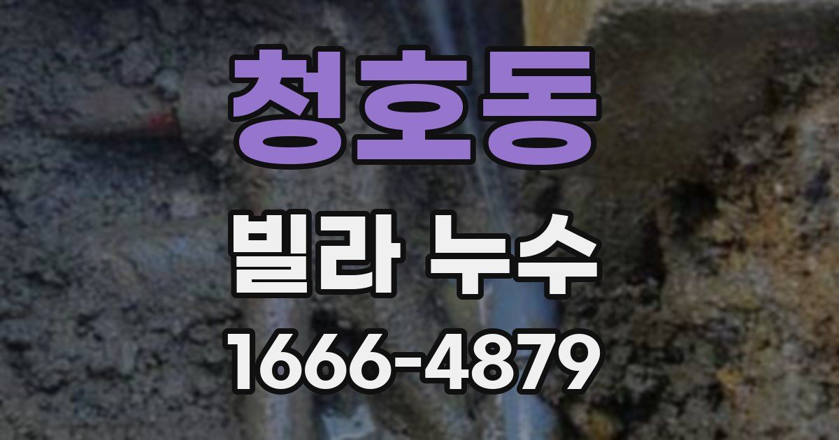 청호동 빌라 누수