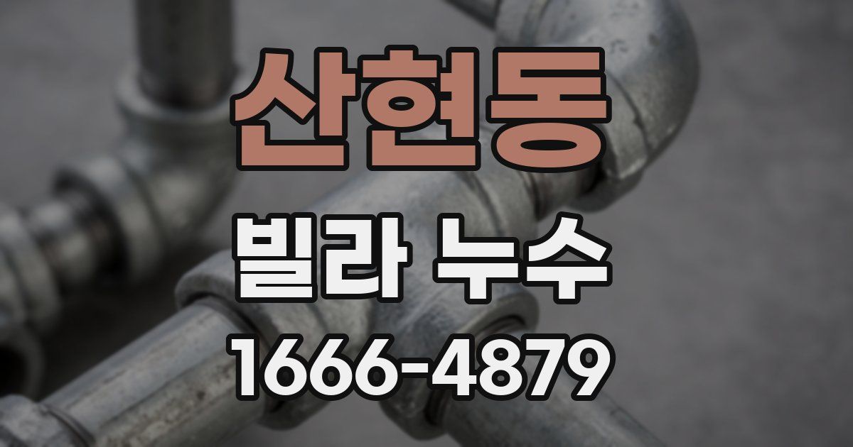 산현동 빌라 누수