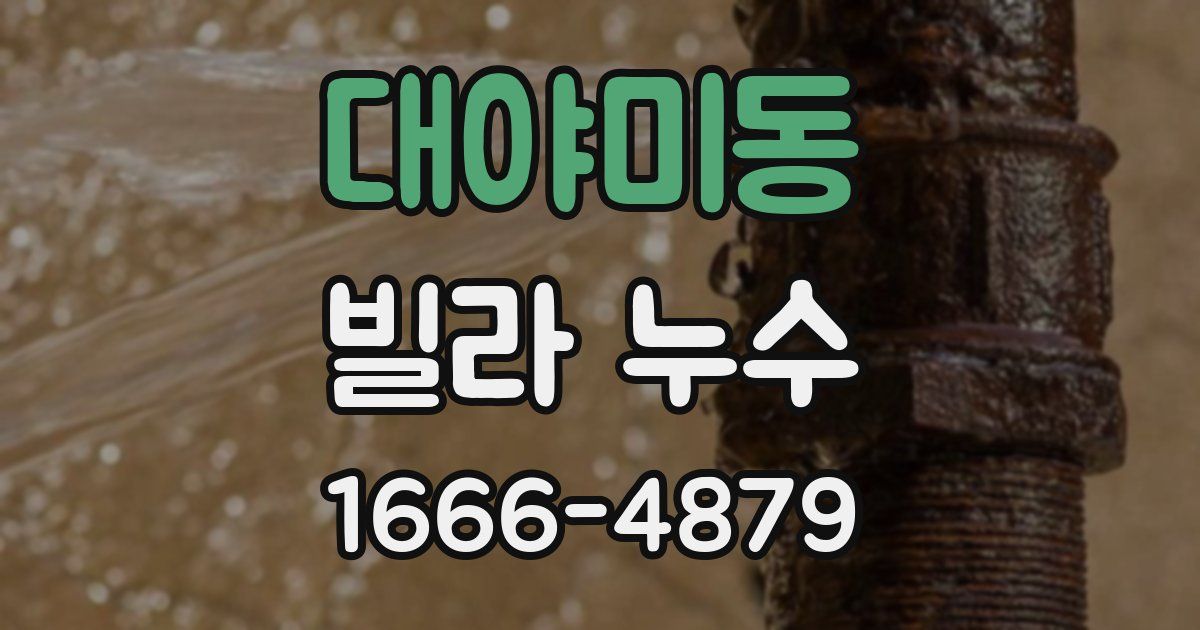 대야미동 빌라 누수