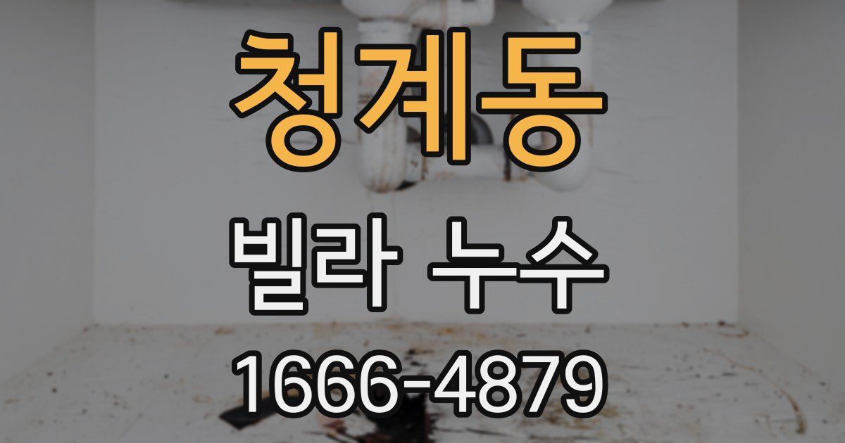 청계동 빌라 누수