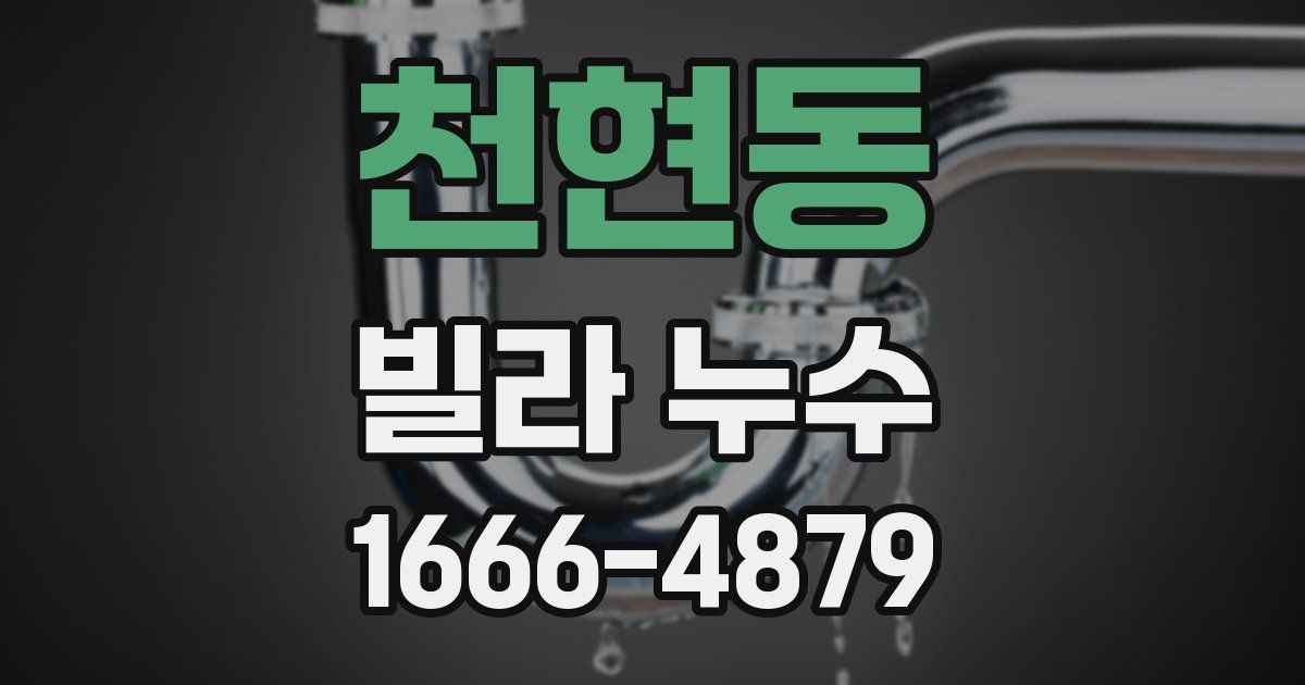 천현동 빌라 누수