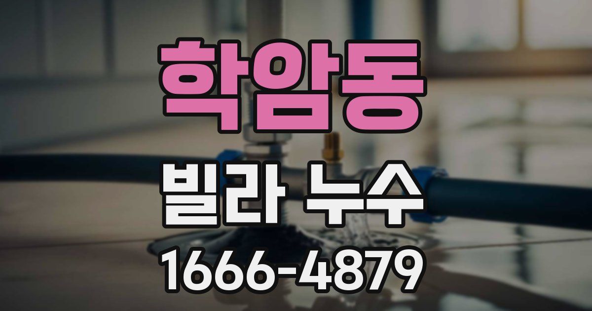 학암동 빌라 누수