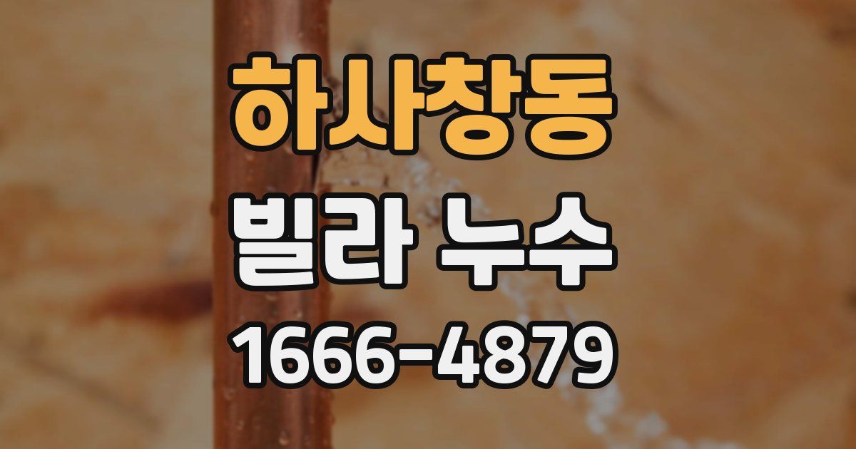 하사창동 빌라 누수