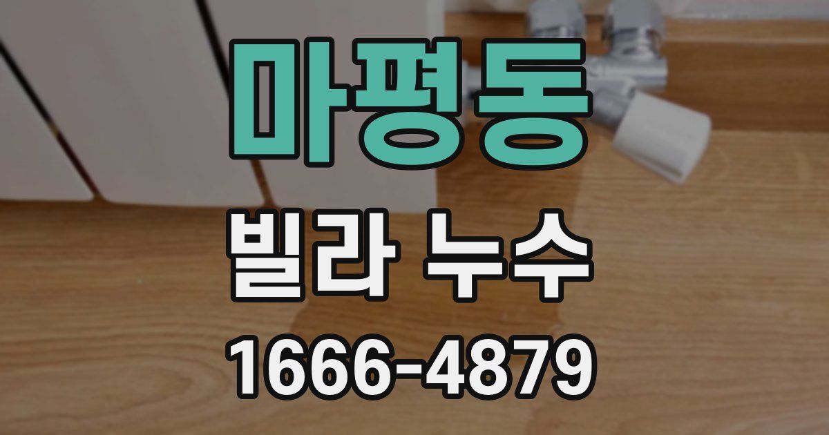 마평동 빌라 누수