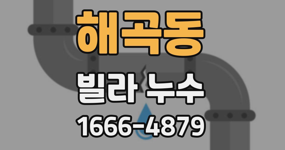 해곡동 빌라 누수