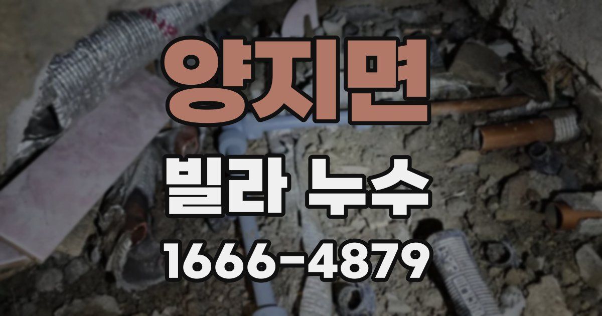 양지면 빌라 누수