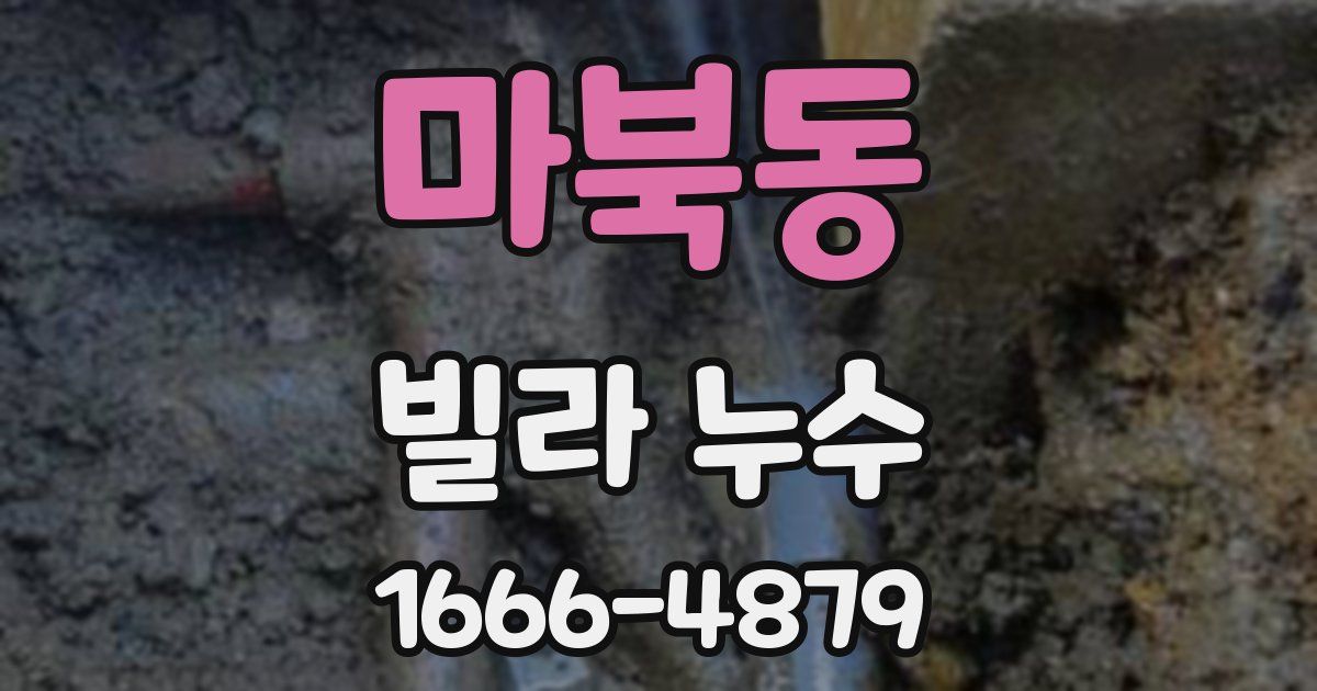 마북동 빌라 누수