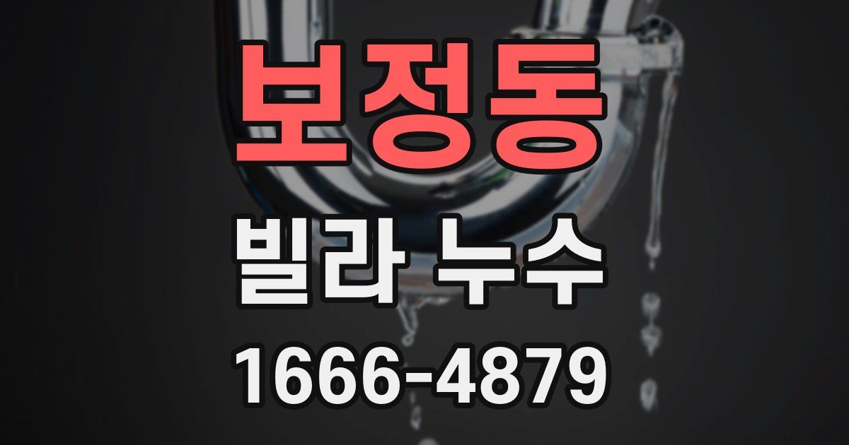 보정동 빌라 누수