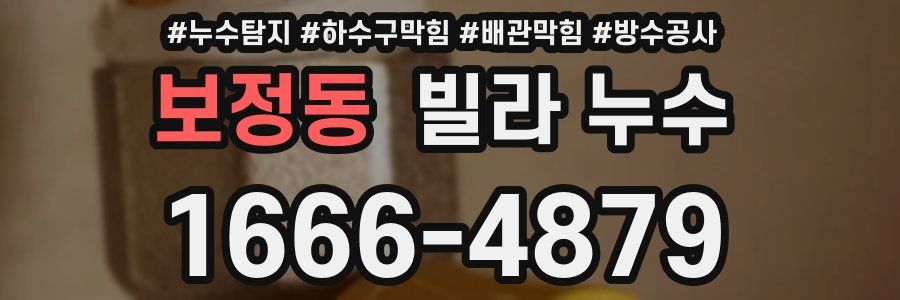 보정동 빌라 누수