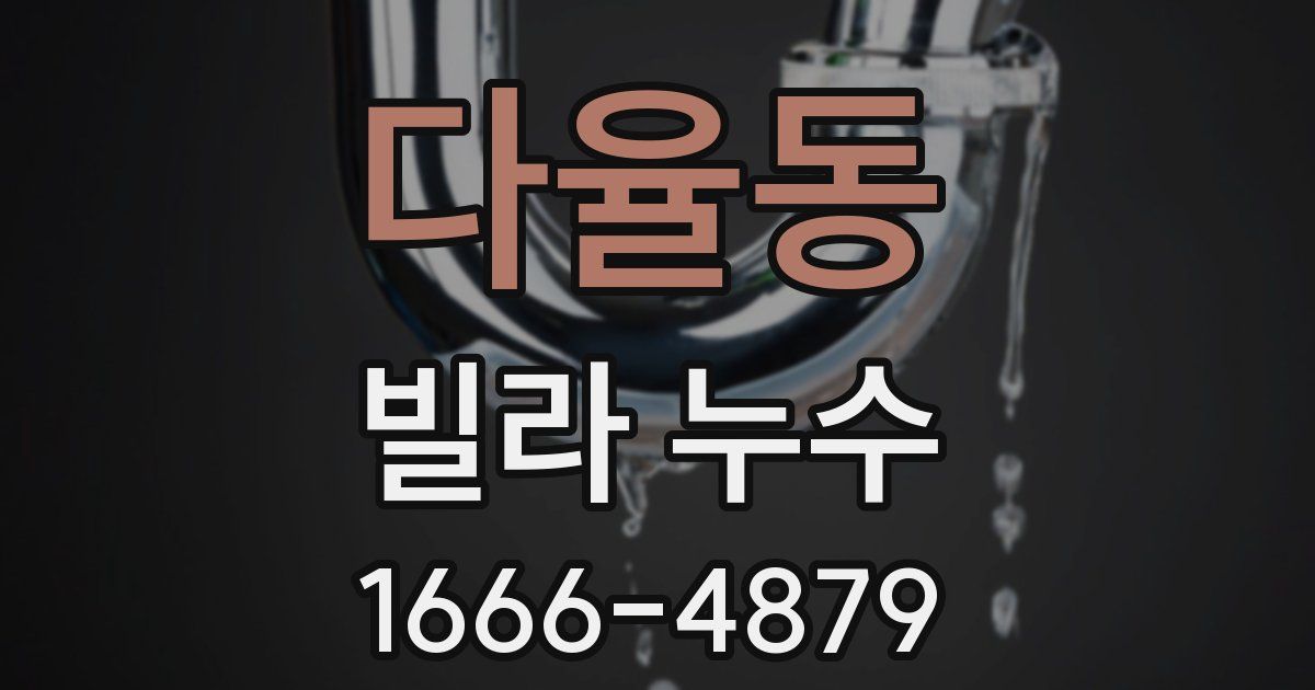 다율동 빌라 누수